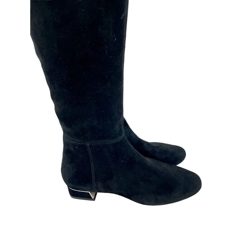 Tory Burch Gigi Black Suede Leather Stretch Over the Knee Boots 6 New $628